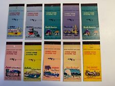LOT OF 10 PAN AM / PAN AMERICAN Airlines - Advertising Matchbook Covers - Plane picture