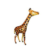 Vintage Exotic Decor Handmade Leather Wrapped Giraffe Figure Statue 18 in Tall  picture