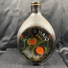 Haig & Haig Edinburgh Scotland Glass Bottle Hand Painted Folk Art D Getrys 8in picture