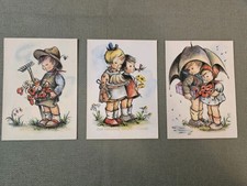 3 Vintage Hummel Unposted Postcards From Germany Happy Birthday Greetings  picture