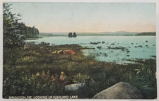 MAINE Bridgton View of Highland Lake c1914 ME Postcard picture