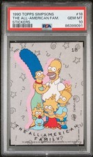 Topps 1990 The Simpsons All-American Family Stickers #18 PSA 10 picture