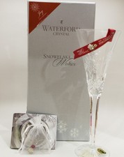 Waterford Crystal Snowflake Wishes Joy 1st Edition Champagne Flute Made In Italy picture