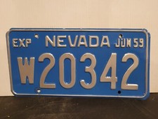 1959 Nevada License Plate Tag original. picture