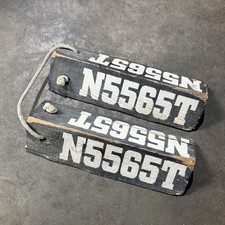 Vintage 1960s US Navy Gray Airplane Chocks Wood Blocks picture