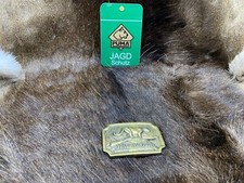 PUMA Cat With Winchester Rifle Brass Belt Buckle - Mint picture