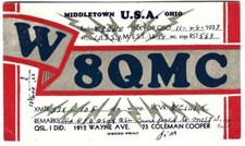MIDDLETOWN OHIO – 1937 - VINTAGE QSL AMATEUR RADIO CARD picture