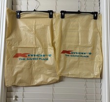 Vintage Kmart Plastic Shopping Bags Set of 2 The Saving Place Retro 1970s 1980s picture