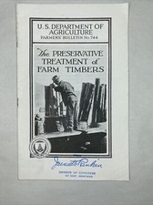 1931 USDA Farmers' Bulletin No. 744 The Preservative Treatment of Farm Timbers picture