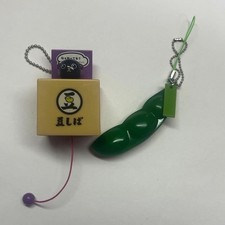 Mameshiba Black Bean Edamame Figure Charm Strap Set Japan Dentsu Character Toy picture