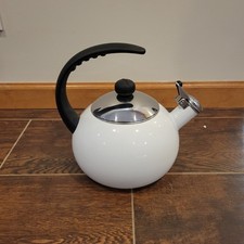 Farberware Luna New White Tea Kettle 2.5 Quart Porcelain Enamel Finish picture