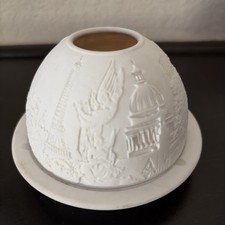 Bernardaud Limoges France White Porcelain Tea Light EiffelTower Paris Lithophane picture