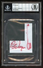 Pete Seeger d2014 signed autograph 3x3 Cut Folk Singer Musician BAS Slabbed picture