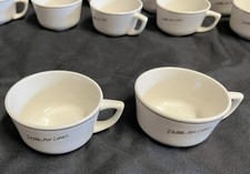 DELTA AIRLINES First Class Coffee Cups  Vintage Mayer China  Set of 2 Gold Trim picture