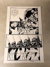 Red Lanterns #26 original comic art BATTLE  wicked GENSUI 2014 SIGNED CALAFIORE  picture