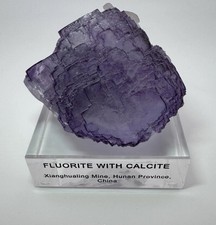 Fluorite with Calcite - Custom Base Hunan, China picture