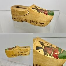 1930s Chicago Illinois Van Cleef Bros. Wood Shoe Bank Dutch Brand (2 Available) picture