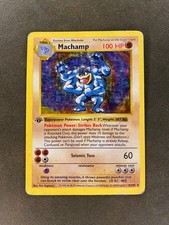 Shadowless Machamp 8/102 - Holo Rare - Base Set - Vintage 1999 Pokemon Card picture