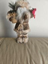 SANTA Figurine With Bird and Plant  12 Inches High 8 Inc. From the Widest Point  picture