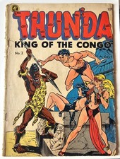 Thun'da King of the Congo #2 Magazine Enterprises 1952 Classic Bondage Cover GD picture