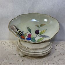Vintage Noritake Art Deco Oval Bowl W/Figural Cicada And Olive-Green Luster picture