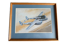 WWII P-38 Lightning Art Print Signed by Flying Ace Capt. John Purdy and Artist picture