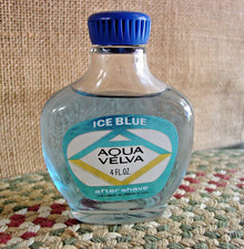 Vintage Aqua Velva Ice Blue Aftershave 90% Full 4 Fl. Oz. Glass Bottle USA picture