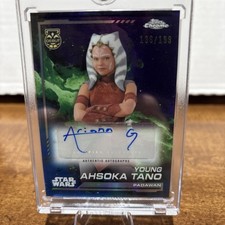 2024 Topps Chrome Star Wars Young Ahsoka Tano Ariana Greenblatt Auto Aqua /199 picture