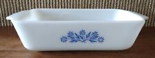 Vintage Anchor Hocking Fire King Milk Glass Cornflower 1 Qt Loaf Pan #441 USA picture