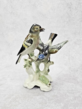 Vintage Porcelain Bird Figurine Two Birds on Branch West Germany 9.25