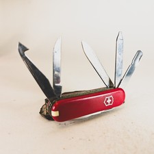 Victorinox Minichamp Swiss Army Knife Red DETACHABLE PEN Rare Retired SAK 58mm picture