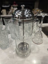 Vtg look Glass Straw Dispenser With Insert- says Mason American Vintage 1868  picture