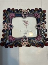 Devonshire Designs by Lefton Ornate Jeweled Photo Frame 2-1/2”x3” Resin picture