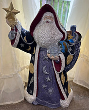 Vintage Gare Celestial Santa Hand-painted whimsical Ceramic Statue One of a Kind picture