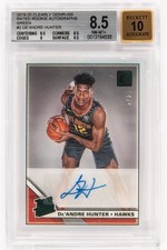 2019-20 CLEARLY DONRUSS RATED ROOKIE AUTOS GREEN #2 DE'ANDRE HUNTER BGS 8.5 picture