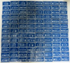 Vintage 70's USA Personalized YOUR NAME Bicycle Bike License Plates Tag Mini J-N picture