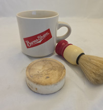 Burma Shave Vintage Shaving Mug Cup Brush Soap Set Barber Shop Advertising picture