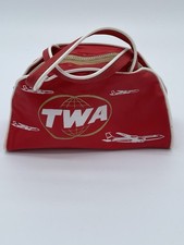 TWA Trans World Airlines Miniature Toiletry Flight Bag Vintage 1960s  picture