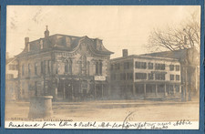 1179  1907 RPPC Photo Postcard Old Bank Building & Elmwood Hotel Reading Mass picture