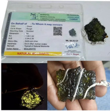 Certified Moldavite Stone Pendant for Men and Women (Green) 80 Carat Plus picture