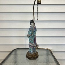 Vintage Chinese Porcelain Female Figure Lamp picture