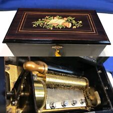 RARE Antique Key Wind swiss cylinder music box With 6 Airs ,Song ,Nice Working picture