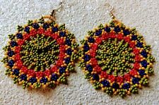 Handmade Beaded Huichol Style Earrings Pierced Ears picture