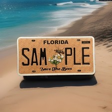 Florida Save The Bees Sample Specialty License Plate New picture