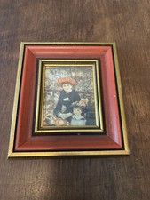 Vintage Ornate Gold Red Orange Framed Renoir Sisters Print Gallery Wall picture
