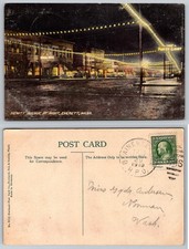 Everett Washington Hewitt Avenue Night Street Scene Postcard picture