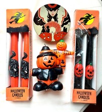 vtg HALLOWEEN toy metal noise maker, candles, plastic jack o lantern picture