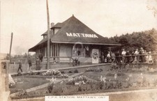 Mattawa Ontario Canada C P R Railroad Depot Station RPPC Photo Postcard COPY picture