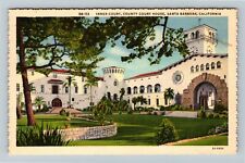 Santa Barbara,CA-California,Court House inner Court, c1941 Vintage Postcard picture