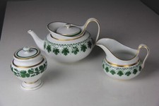 Meissen Green Vine Teapot, Sugar & Creamer Set picture